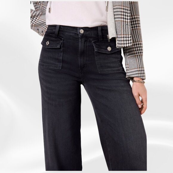 Citizens of Humanity Raven Wide Leg High Rise Utility Jeans Black Size 31 EUC! - Picture 4 of 15